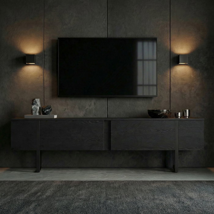 Nordure Soporte para TV Onera Negro Madera Nordure Soporte para TV Onera Negro Madera